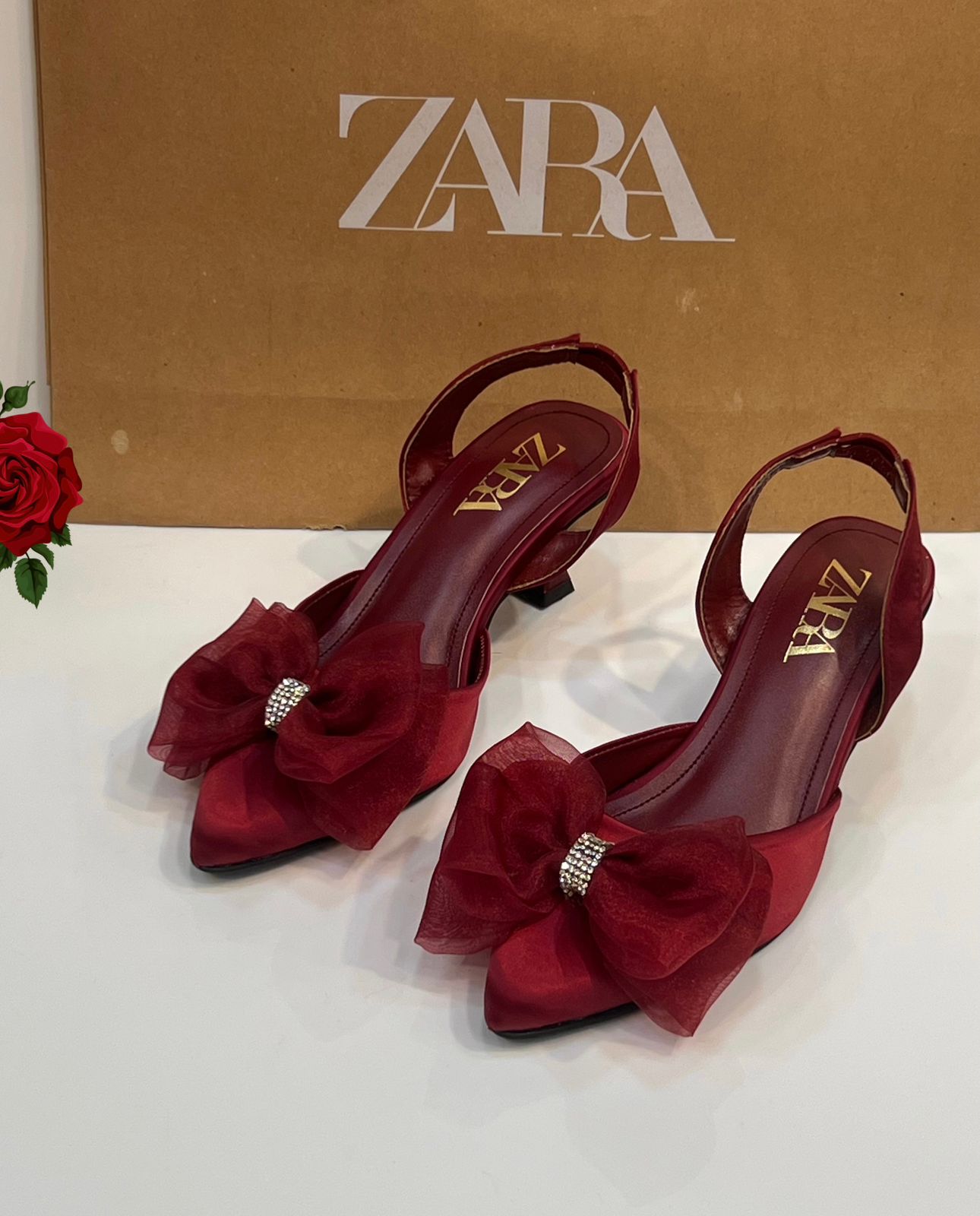 Velona Bow Tissue Heel (Maroon)