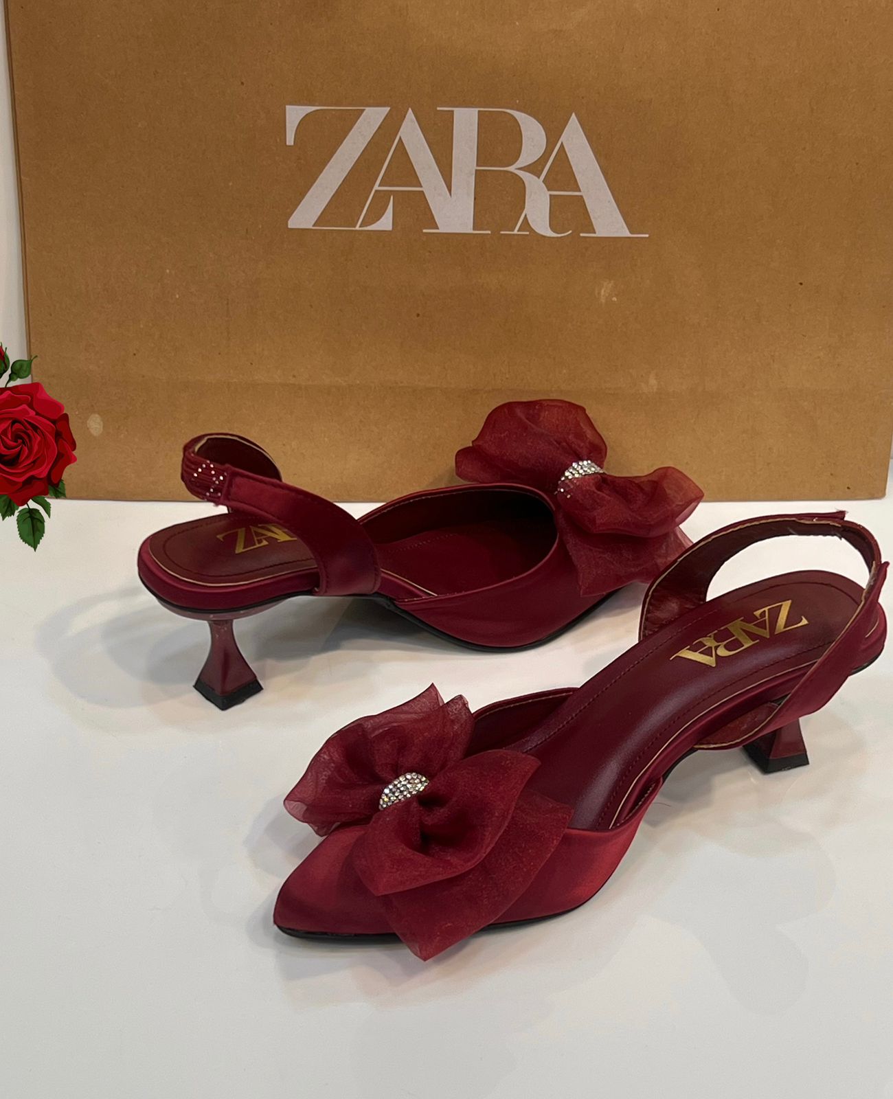 Velona Bow Tissue Heel (Maroon)
