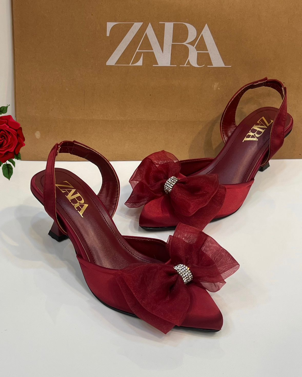 Velona Bow Tissue Heel (Maroon)