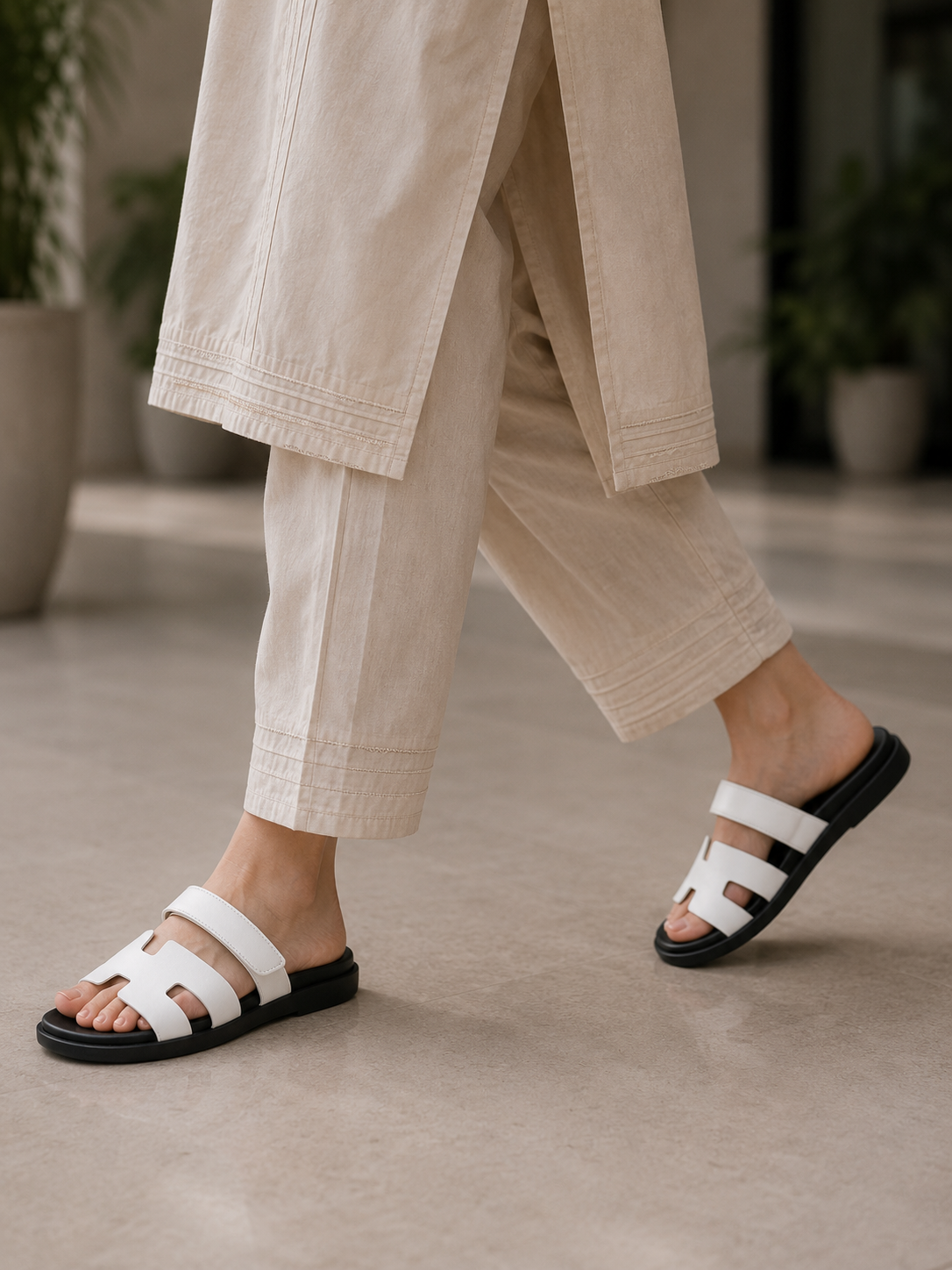 HMES CHYPREE SANDALS - WHITE